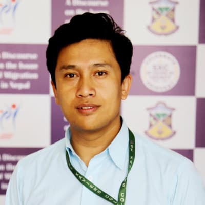 A portrait of Rajan Karmacharya